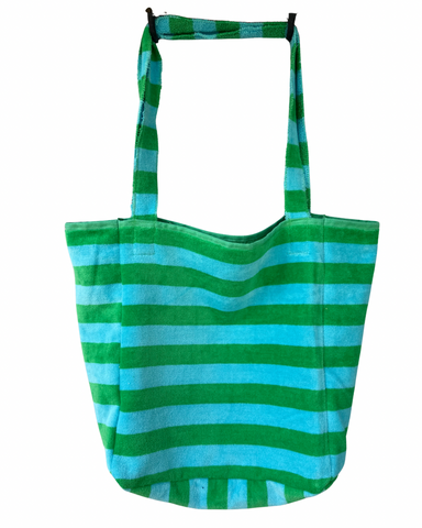 Green & Blue Cabana Beach Tote