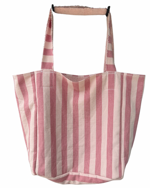 Pink Cabana Beach Tote