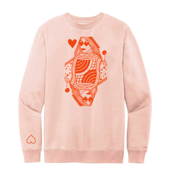 QUEEN OF HEARTS PINK PULLOVER